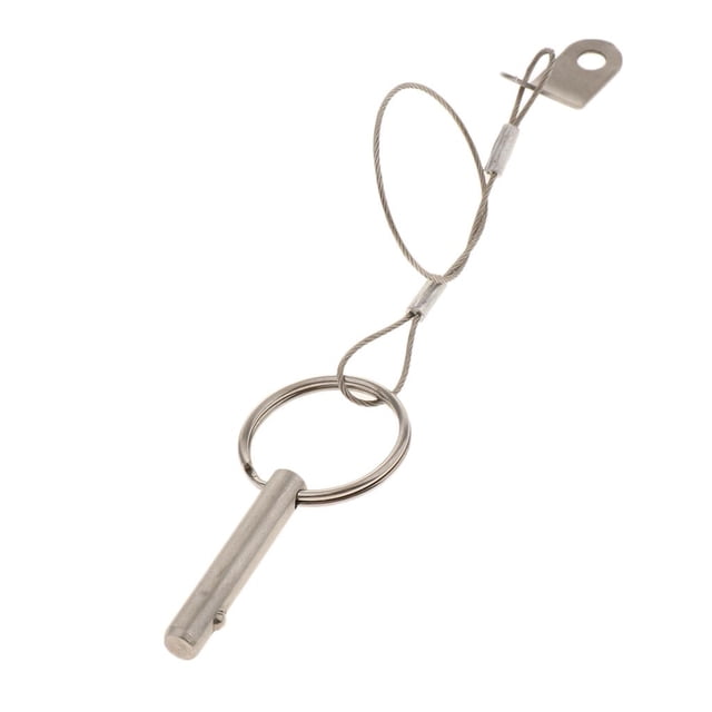 Pernos de Superiores de material acero Inoxidable Bimini con Lanyard Dia 0.24inch, Longitud 1.57inch, Longitud Del Cordón 9.84inch shamjiam Pin de liberación rápida para barco