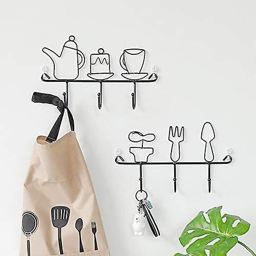 Coat Hooks The Black Wrought Iron Wall Rack Kitchen Wall Hanger