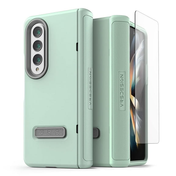 VRS Design Phone Case for Galaxy Z Fold 4 [Terra Guard Modern] Premium Phone Case with Anti Scratch Hinge Protector & Screen Protector (Marine Green)