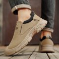 thumbnail image 5 of Men's Slip‑On Low‑Top Work Utility Shoes, Faux Leather Upper Round‑Toe Reinforced Toe Cap Rugged Block Outsole Comfort Footwear For Daily Work And Casual Wear, 5 of 7