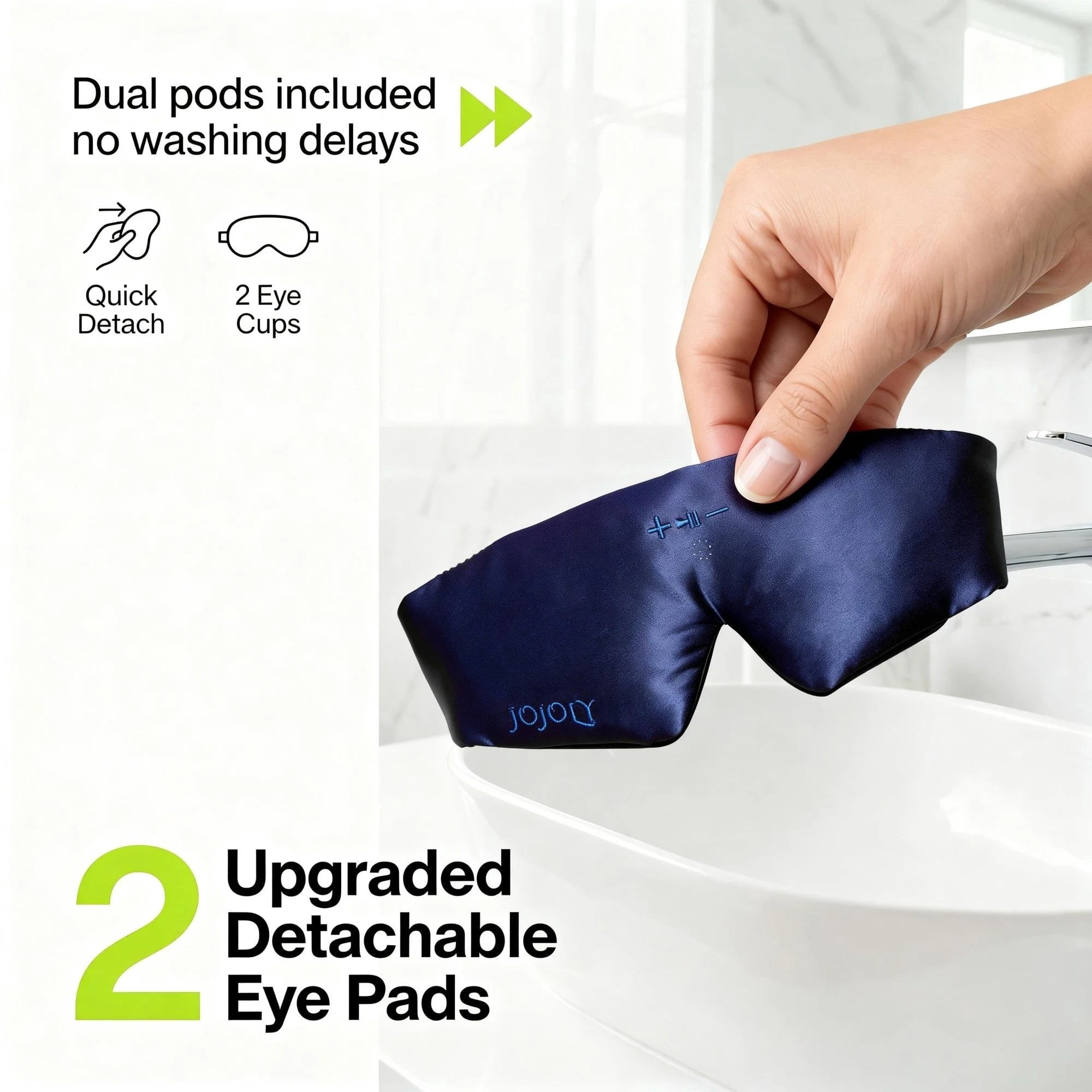 FACEMOON Bluetooth 3D Eye Mask Sleep Headphones Soft Cotton Blindfold Wireless with Speaker Microphone