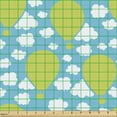 thumbnail image 2 of Ambesonne Blue Sky Fabric by the Yard Upholstery, Graphic Hot Air Balloons, 3 Yards, Yellow Green Sky Blue, 2 of 5
