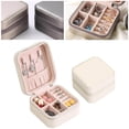 thumbnail image 2 of facefd Travel Jewelry Organizer Display Storage Box Compact for Necklace Ear Studs White, 2 of 9