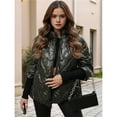 thumbnail image 3 of Chaquetas Acolchadas con Capucha para Mujer, de Larga, Cálidas y Acolchadas. Negro XXXL, 3 of 5