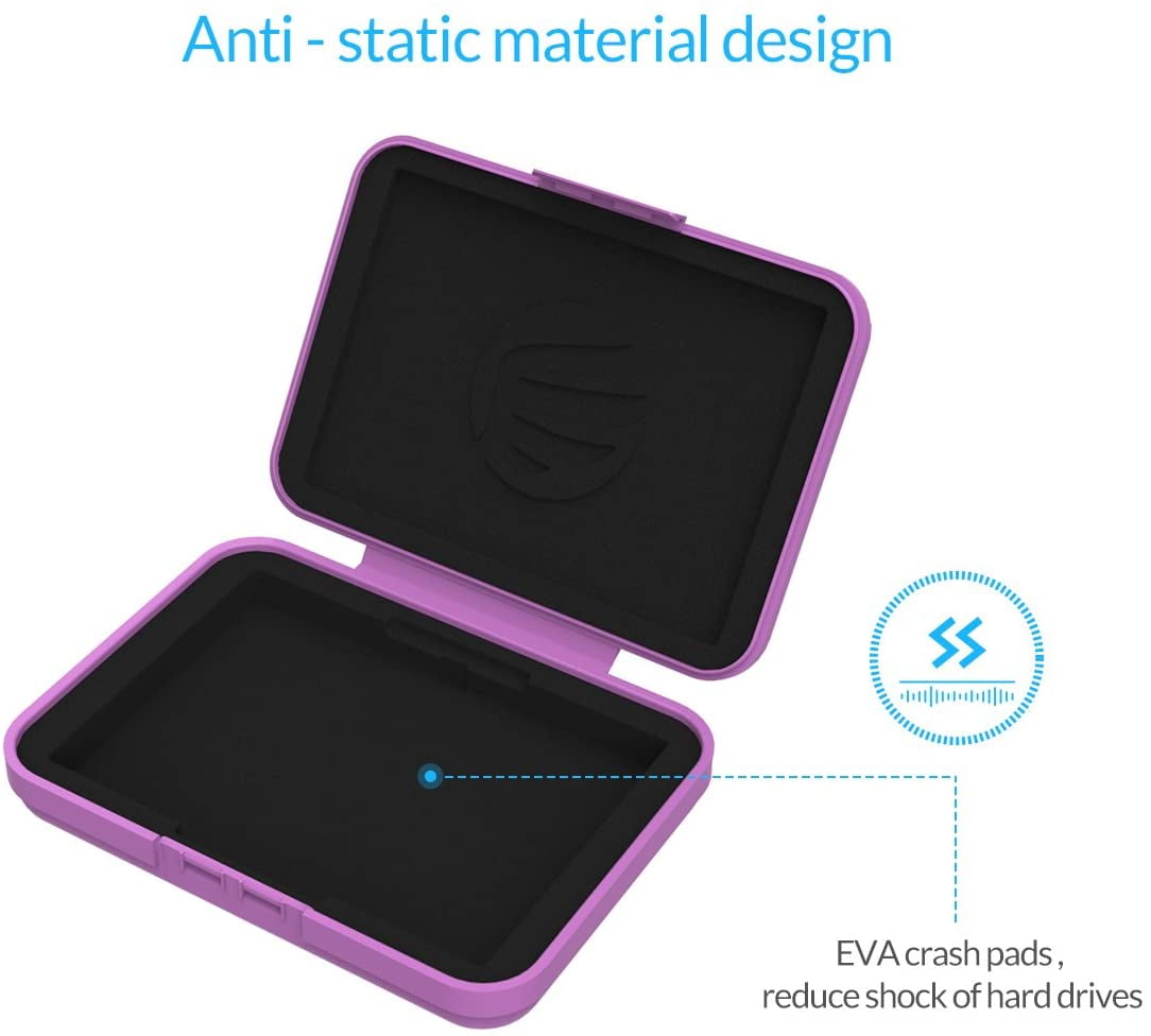 ORICO 5 Pack 3.5 Inch Hard Drive Organizer Box Built-in EVA Crash Pads Anti-Static Shockproof External HDD Storage Case