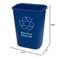 thumbnail image 2 of Blue Recycle Wastebasket, 41 Quart - Carlisle Polypropylene Rectangular Trash Can for Home & Office Recycling; Durable, Stackable Waste Bin, 2 of 2