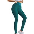 thumbnail image 3 of QLEICOM Womens Yoga Pants Capri Leggings Running High Waist Butt Lift Workout Workout Leggings Athletic Pants Tummy Control Leggings Green XXL, 3 of 6