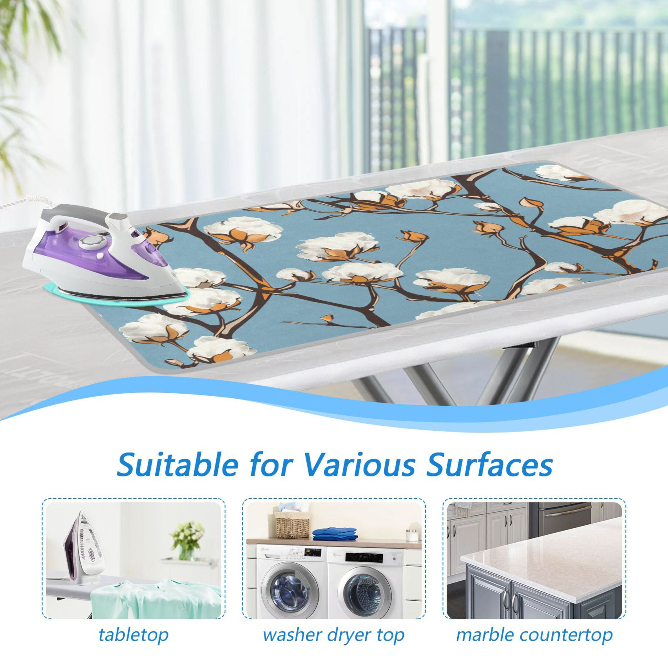Cotton Tree Oil Painting Ironing Mat Blanket Portable Travel Ironing Pad Heat Resistant Pad 47.2" x 27.6”