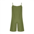 thumbnail image 7 of LADIGASU Women's Solid Color Loose Sleeveless Pocket Wide Leg Shorts Jumpsuit Overalls, 7 of 7