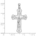 thumbnail image 3 of Auriga 925 Sterling Silver Rhodium-Plated Polished Budded Crucifix Cross Pendant for Women, 3 of 6