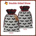 thumbnail image 2 of Rocae Bat Print Christmas Drawstring Linen Gift Bag with Drawstrings Treat Bag Goody Present Bags for Christmas Party Favor, 2 of 8