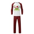 thumbnail image 2 of Conjuntos de pijamas navideños familiares a juego Grinch 2024, pijama de Grinch con parte superior y pantalones de pijama a cuadros, pijama de Grinch para niños y adultos para la familia, Hombres L, 2 of 4