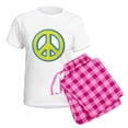 thumbnail image 5 of CafePress - Ukraine Flag Ukrainian Pride Peace Symbol Pajamas - Women's Short Sleeve Print T-Shirt and Pants Light Cotton Pajama Set, 5 of 7