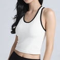 thumbnail image 5 of Women's High Elasticity Rib Seamless Sports Top T-Shirts Tank Tops for Running Workout Gym Athletic Casual Daily Wear Fashion Essential for Women | CSEONE,White L, 5 of 8