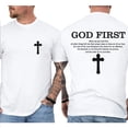 thumbnail image 3 of God First Double Sided Unisex T-Shirt – Christian Cross Faith Graphic Tee, 3 of 6