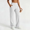 thumbnail image 6 of Sunnin Womens Front Seam Sweatpants Wide Leg Pull On Elastic Waist Side Pockets Casual Athletic Trousers, 6 of 7