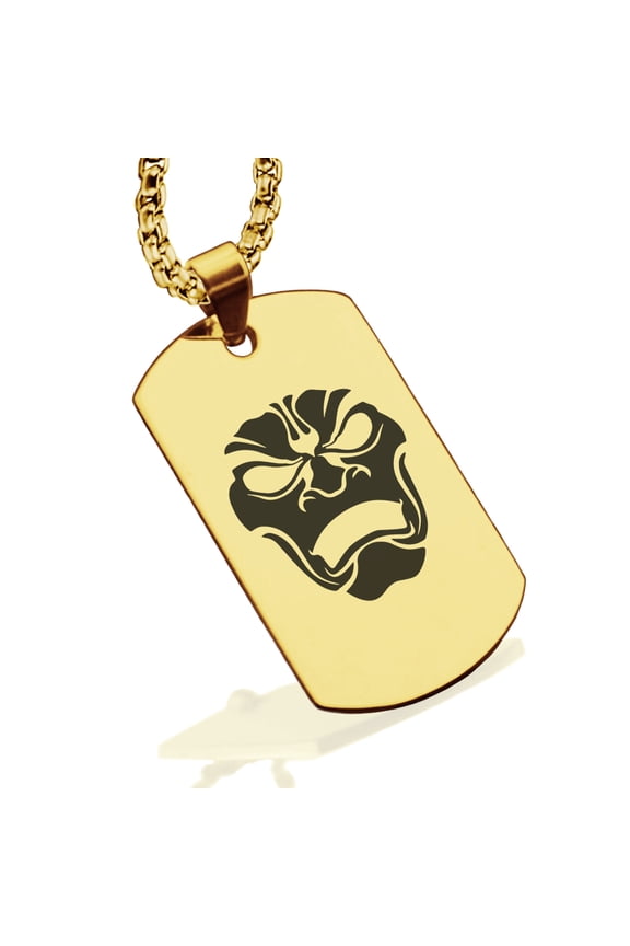 Stainless Steel Persian Immortal Warrior Champion Dog Tag Pendant Necklace