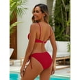 thumbnail image 3 of Top-kevin Blooming Jelly Womens Sexy 2 Piece Bikini Sets Cheeky High Cut Bathing Suit Color Block Textured U-Wire Swimsuits, 3 of 11