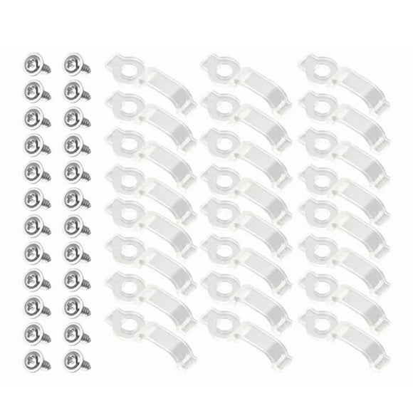 yeacher Transparent Arc LED Strip Clips with Screws - 100pc Set for 3528/5050 Light Strips, Durable & Easy Installation for Indoor/Outdoor Use
