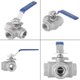 thumbnail image 3 of Válvula de bola de hilo femenino DN20 de 3/4 "válvula de bola tipo T de puerto completo de 3 vías de acero inoxidable para control de regulación de vapor de agua y aceite fluido, 3 of 5