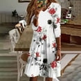 thumbnail image 2 of Holloyiver Women's V-Neck Long Sleeve Printed Dresses S-2XL, 2 of 5