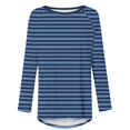thumbnail image 4 of CaComMARK PI Women Clothes Casual Full Sleeve Round Neck Striped Tops T Shirt Loose Blouse Print Graphic Shirt clearance sales today deals prime, 4 of 5