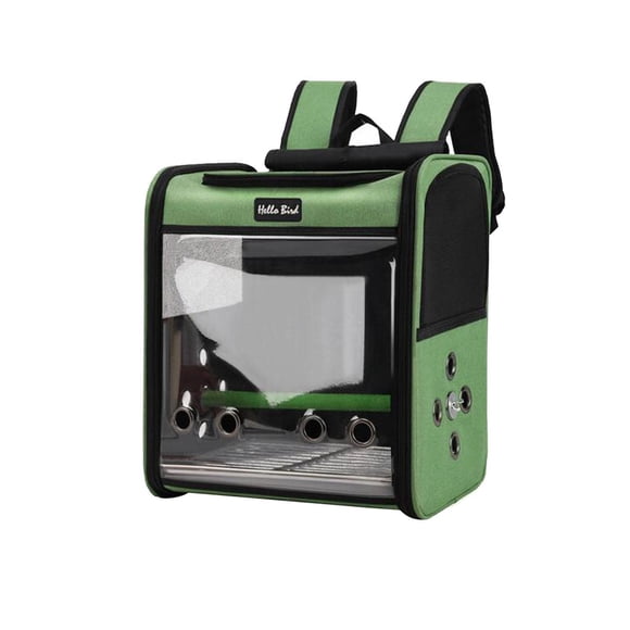 Xuanheng Bird Carrier Backpack with Stand Vet Visit Bag Easy Cleaning Pet Travel Cage green
