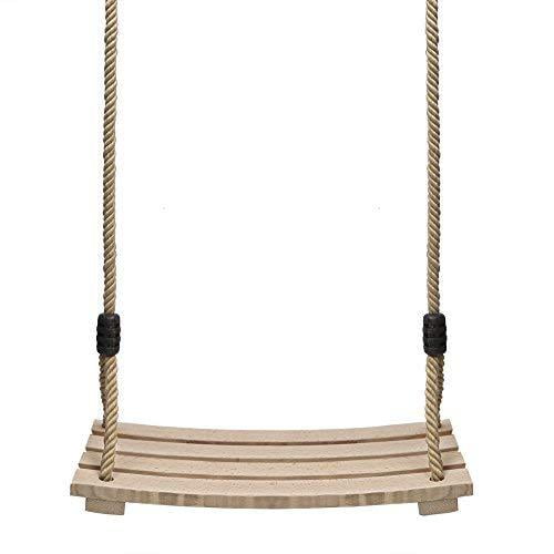 M E&A Indoor Outdoor Kids and Adult Wood Tree Swing Seat Chair 17.7 x 7.5 Length 83 Adjustable Rope 