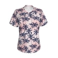 thumbnail image 2 of Uemuo Tropics Palm Trees Printed Women's Classic V-Neck T-Shirt - Soft, Breathable, Moisture-Wicking, Perfect for Casual, Office, Travel, and Everyday Wear-XX-Large, 2 of 5