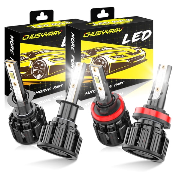 4PCS Front LED Headlights Bulbs H1 H11/H8/H9 Hi Low Beam Kit 6000K For Ford C-Max 13-18