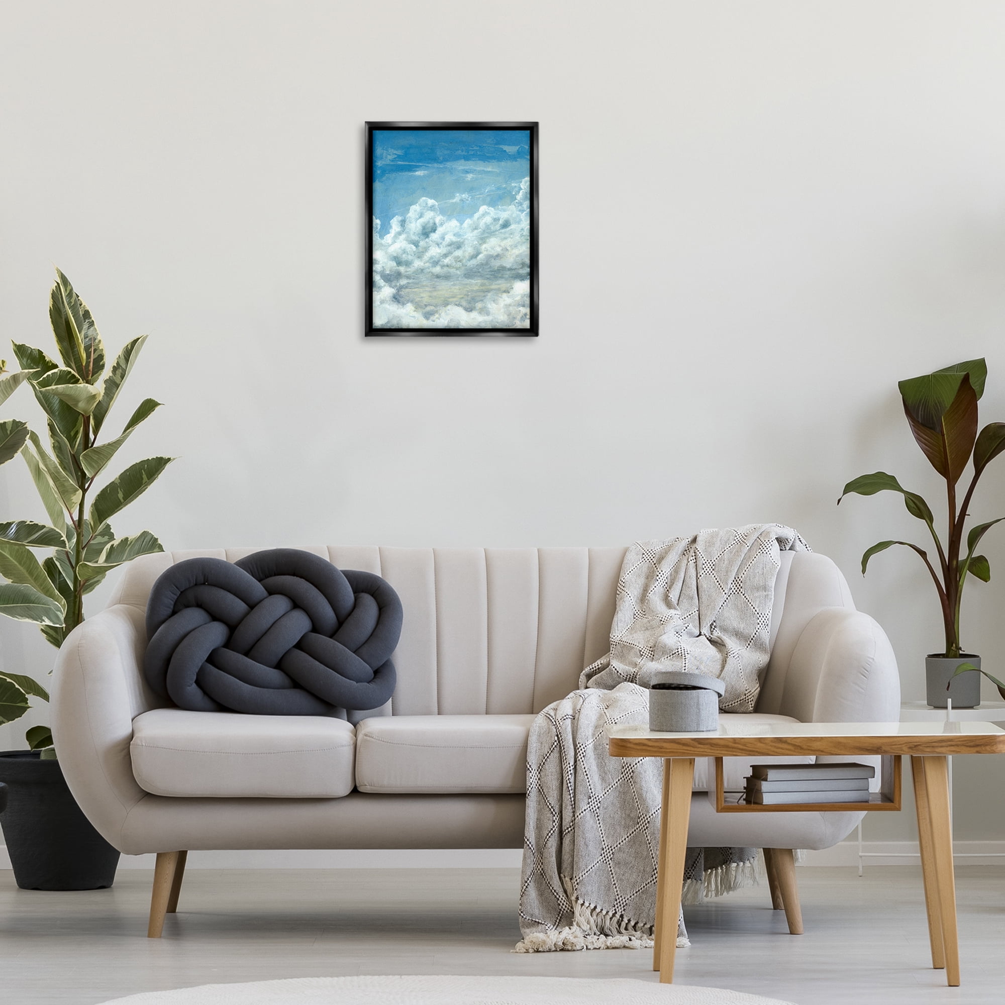 Stupell Industries Structured Traditional Clouds Landscape & Nature Painting Black Floater Framed Canvas Art Print Wall Art, 17 x 21