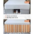 thumbnail image 7 of Burnt Orange Striped Wrap Around Bed Skirts for Queen Bed 18" Drop,Bed Skirt with Adjustable Elastic Belt Dust Ruffle Bed Valance for Bedroom Hotel Farmhouse Orange Ombre Stripes Bed Frame Cover, 7 of 7