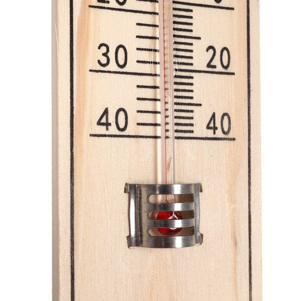 WOOD THERMOMETER Room Temperature Gauge C F Inside Outside Wall Mounted  5057502512710