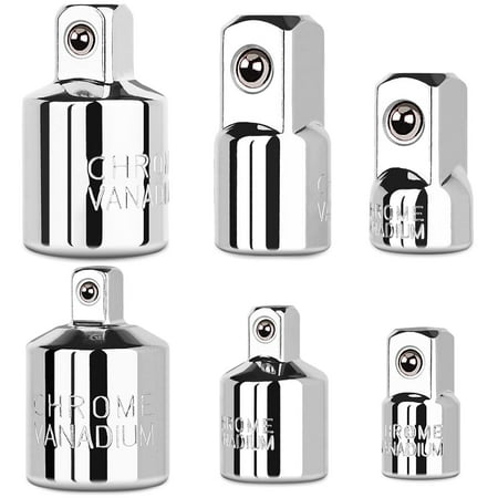 

StrugDeas 6 Piece Socket Adapter and Reducer Set 1/4 3/8 1/2 Chrome Vanadium Steel Ratchet/Socket Extension/Conversion Kit for Automotive Maintenance C27