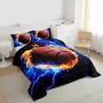thumbnail image 3 of Castle Fairy Basketball Sport Twin Comforter Sets,Abstract Flame Lightning Bedding Set, 3 of 8