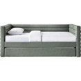 thumbnail image 3 of Meridian Furniture Lit de Jour Simple en Cuir Végane Vert Beverly, 3 of 8