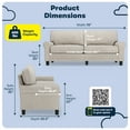 thumbnail image 2 of Serta Copenhagen 78" Rolled Arm Sofa, Easy Care Polyester, Loveseat or Couch for Small Spaces, Light Gray, 2 of 16