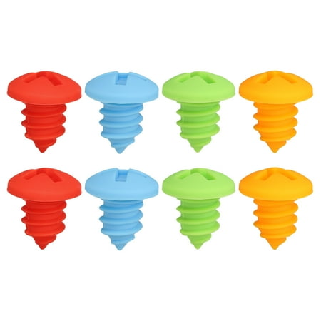 

Uxcell 23mm Dia. Screw Type Silicone Wine Bottle Stoppers for Kitchen Green Red Orange 8 Pack