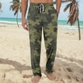 thumbnail image 2 of Xyxonk Mens Army Green Pants Cotton Camo Printed Sleep Pants Big and Tall Knitted Bottoms with Pockets Drawstring Comfort Sleepwear Army Green S, 2 of 7