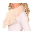 thumbnail image 3 of Sakkas Kiy Loophole Faux Fur Long Soft Warm Comfortable Textured Bow Scarf - Cream - One Size Regular, 3 of 5