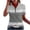 Gray, variant on Half Zip Golf Shirts for Women Casual Fashion Short Sleeve Collared Tops Business Trendy Summer Striped Blouses