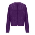 thumbnail image 5 of qucoqpe Winter Coats for Women 2025 Fashion Solid Long Sleeve Jackets Causal Glittering Lightweight Cardigan Outwears, 5 of 5