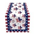 thumbnail image 2 of erdimoy 4th of July Patriotic Table Runner, 72×13 Inch 5 Styles Red White Blue Star Gnome Butterfly Linen Table Runner for Independence Day Memorial Day Dining, 2 of 6