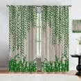 thumbnail image 4 of Watercolor Plant Vine Blackout Rod Pocket Curtains, Green Willow Leaves Room Darkening Curtains 2 Panel Sets, Easy to Clean Fast Drying Curtains for Home Living Room Bedroom Hotel-W42xL54in, 4 of 6