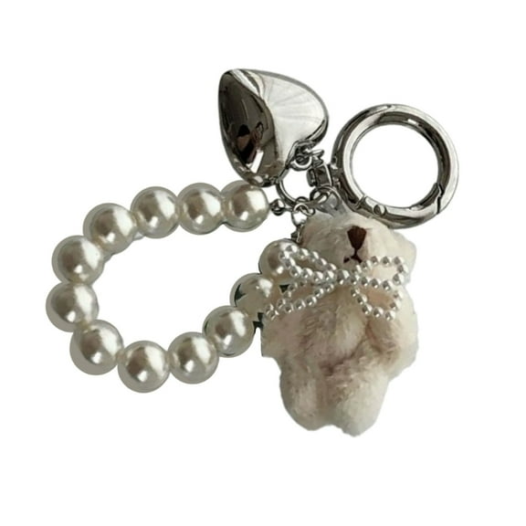 Heart Plush Bear Keychain Sweet Lovely Pendant Decoration Keyring Jewelry