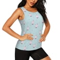 thumbnail image 2 of Xecao Milk Tea print women's scoop neck, loose-fit workout tank tops for the gym., 2 of 9