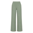 thumbnail image 3 of JJHGVB Linen Pants for Women Flowy Palazzo Pants for Women Side Snap Button Sweatpants Loose Yoga Trousers Pants Straight Leg Trousers Resort Wear for Women 2026 Elastic Waist Mint Green 2XL, 3 of 8