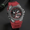 thumbnail image 2 of SMAEL 8103 Fashion Men Sports New Dual Display Waterproof Digital Stopwatch Date Alarm Clock LED Light Round Dial Alloy Case Silicone Strap Shockproof Design Man Quartz Wristwatch, 2 of 9