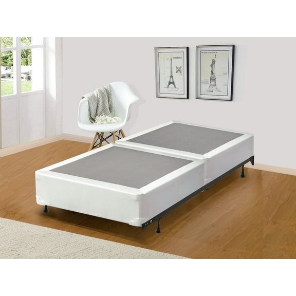 Continental Sleep, 8" Twin High Profile Wood Box Spring for Mattress, White