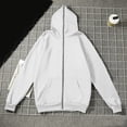 thumbnail image 2 of Dagugfen Sweatshirts for Men with Hooded Long Sleeve Full Zip up Cinch Cuff Loose Fitted Sports Casual Sweatshirts with Pockets(XXS,White), 2 of 5
